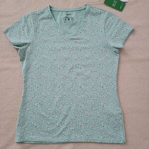 NWT Splash Cotton T-shirt Women's Size Medium Mint Green Floral